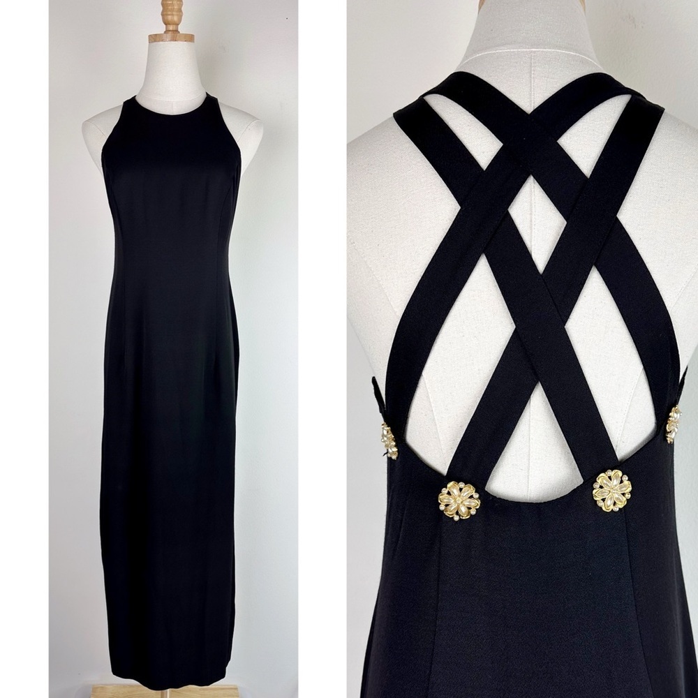 Geary Roark Kamisato Vintage 80's Black Dress